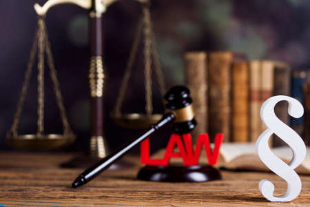 Paragraph, law theme, mallet of judge, wooden gavelの写真素材