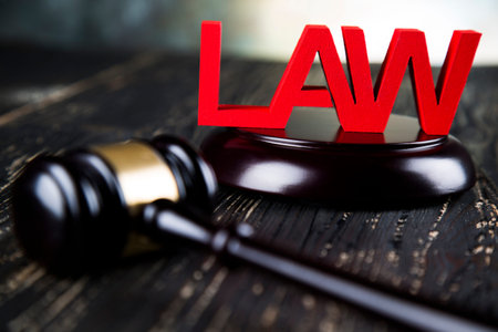 Law and justice concept, legal code and scales