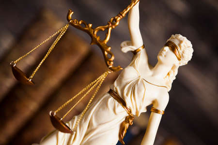 Statue of justice, burden of proof, law themeの写真素材