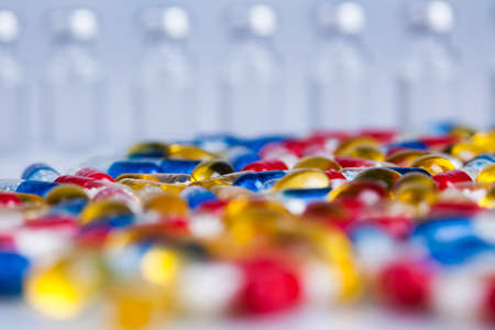 Healthy background, Pills, Tablets, Capsule backgroundの写真素材