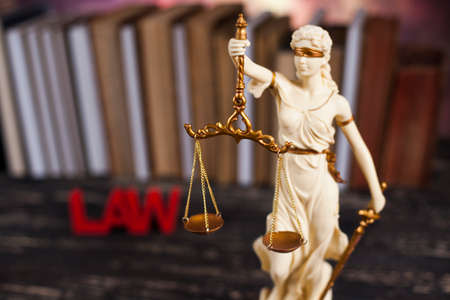 Law and justice concept, wooden gavelの写真素材