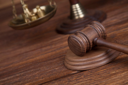 Law and justice concept, legal code and scalesの写真素材