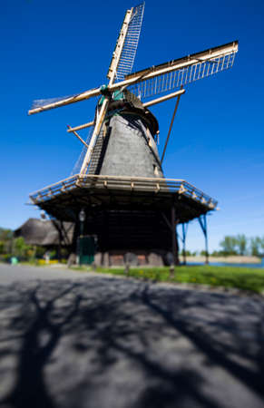 Dutch windmill in netherlandsの写真素材