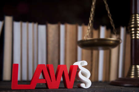 Paragraph sign, Mallet, Law, legal code of justice conceptの写真素材