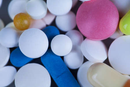 Healthy background, Pills, Tablets, Capsule backgroundの写真素材