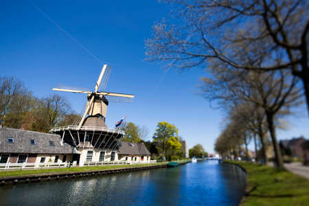 Dutch windmill in netherlandsの写真素材
