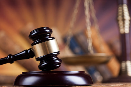 Law and justice concept, legal code and scales