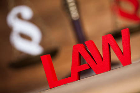 Wooden gavel barrister, justice concept, paragraphの写真素材