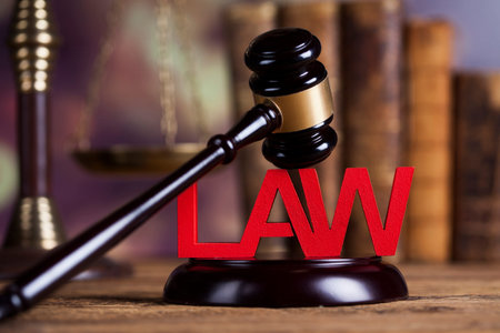 Law and justice concept, legal code and scales