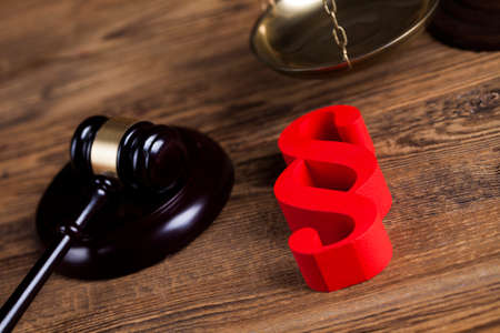 Mallet, legal code and statue of justice, Law conceptの写真素材