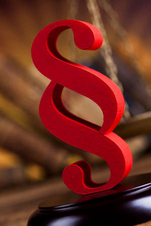 Mallet, Law, legal code and scales of justice concept and paragraph signの写真素材