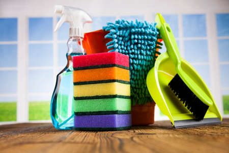 Variety of cleaning productsの写真素材