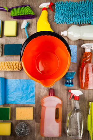 Set of cleaning productsの写真素材