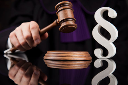 Court gavel Law theme mallet of justice Paragraphの写真素材