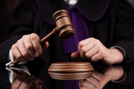 Courtroom  mallet of the justice