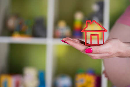 Pregnant house concept, of new home and familyの写真素材