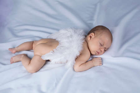 Angel, baby sleepingの写真素材