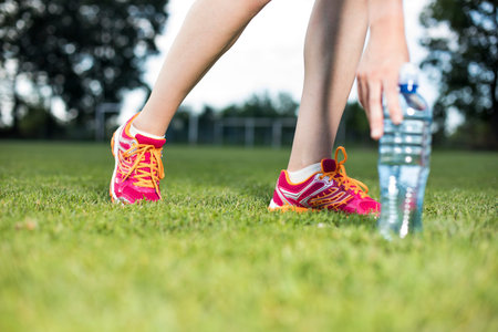 Fitness woman running, Training and healthy lifestyleの写真素材