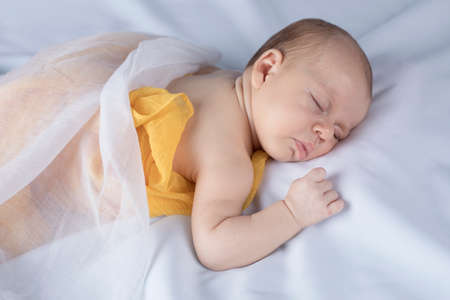 Sleeping, Beautiful newborn babyの写真素材