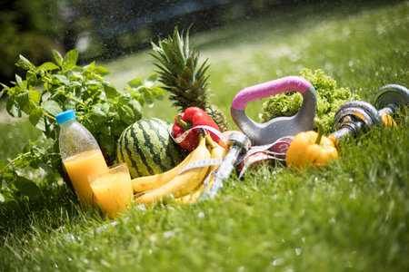 Fitness food outdoorの写真素材