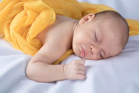 Sleeping, Beautiful newborn babyの写真素材