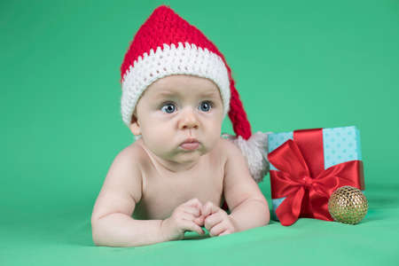 Happy Santa Christmas babyの写真素材