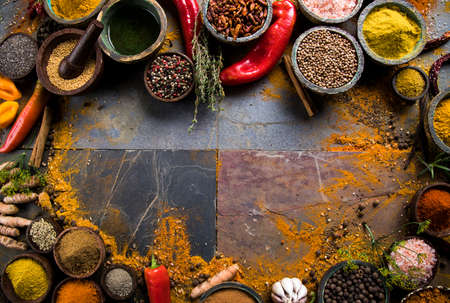 Frame, Herbs and spicesの写真素材