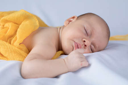 Sleeping, Beautiful newborn babyの写真素材