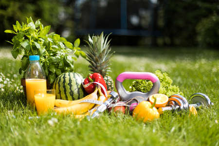 Fitness food outdoorの写真素材