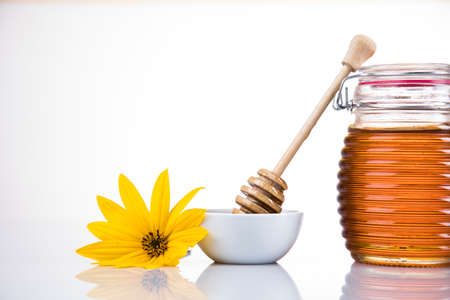 Flower, Sweet honey on white backgroundの写真素材