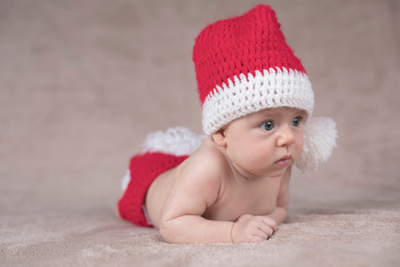 Happy Santa Christmas babyの写真素材