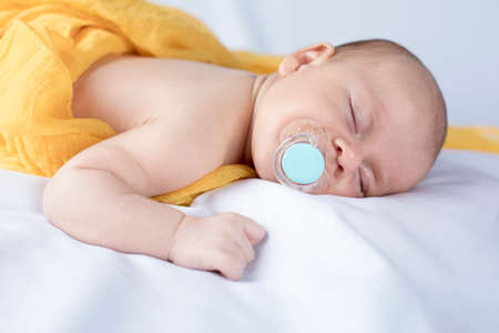 Sleeping, Beautiful newborn babyの写真素材