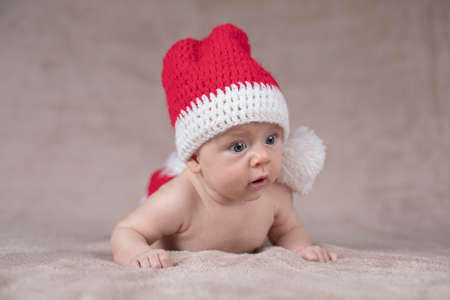 Happy Santa Christmas babyの写真素材