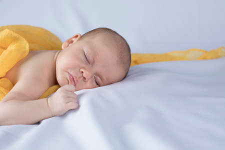 Sleeping, Beautiful newborn babyの写真素材