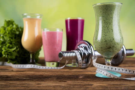 Milk shakes, sport and fitnessの写真素材