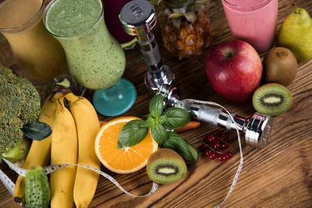 Cocktails with fresh fruits, Vitamin and Fitnessの写真素材