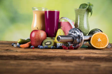 Milk shakes, sport and fitnessの写真素材