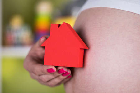 Pregnant house concept, of new home and familyの写真素材