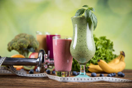 Milk shakes, sport and fitnessの写真素材