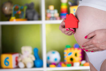 Pregnant house concept, of new home and familyの写真素材