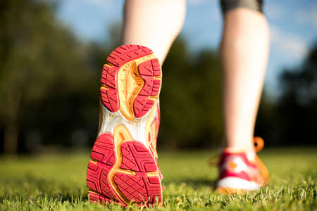 Fitness woman running, Training and healthy lifestyleの写真素材