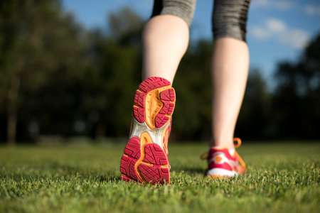 Fitness woman running, Training and healthy lifestyle