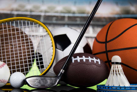 Sport equipment and ballsの写真素材