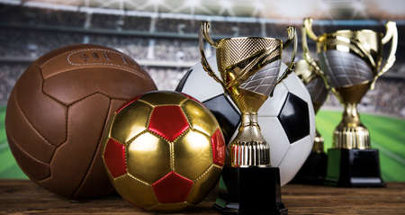 Balls in sport, Trophy and championship conceptの写真素材