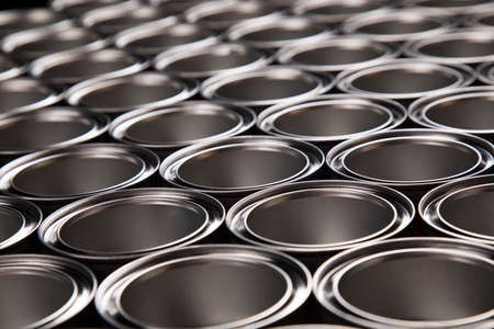 Tin metal cans, Painting backgroundの写真素材