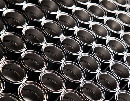 Metal tin paint cansの写真素材