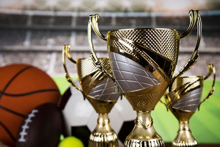 Trophy for champion, sport backgroundの写真素材