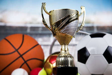 Trophy for champion, sport backgroundの写真素材