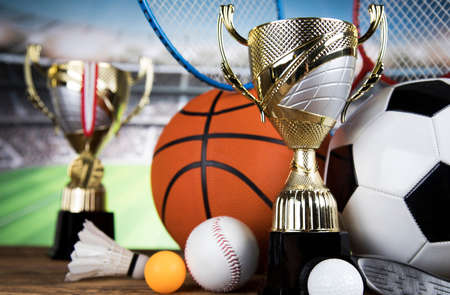 Trophy for champion, sport backgroundの写真素材
