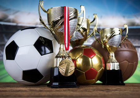 Cups of winners award, Sport equipment and balls